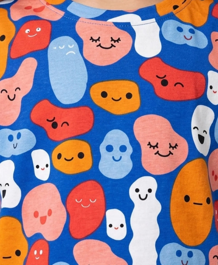 Happy Blobs Boys Sleepwear Short Set - Blue