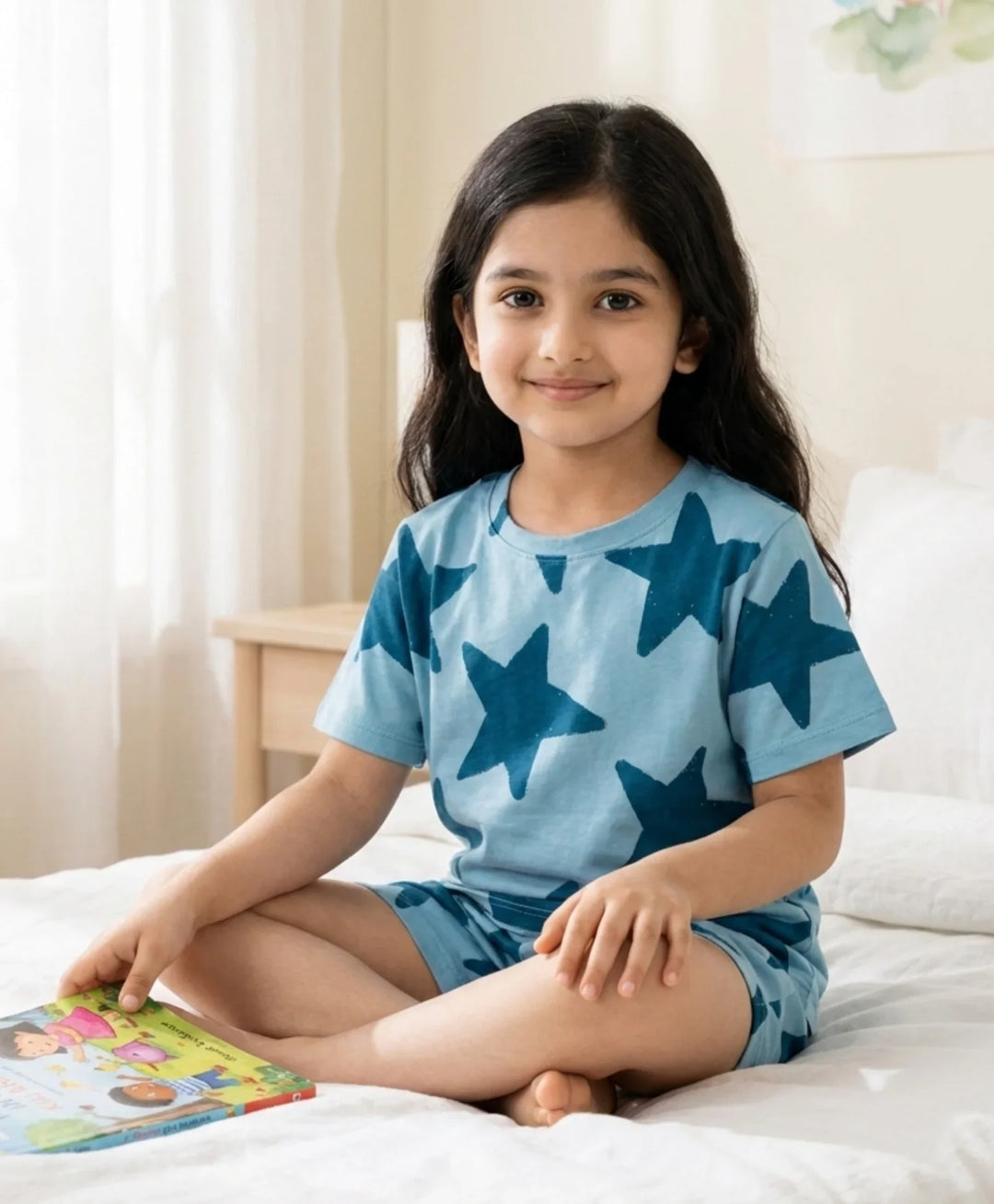 Blue Star Girls Sleepwear Short Set - Blue
