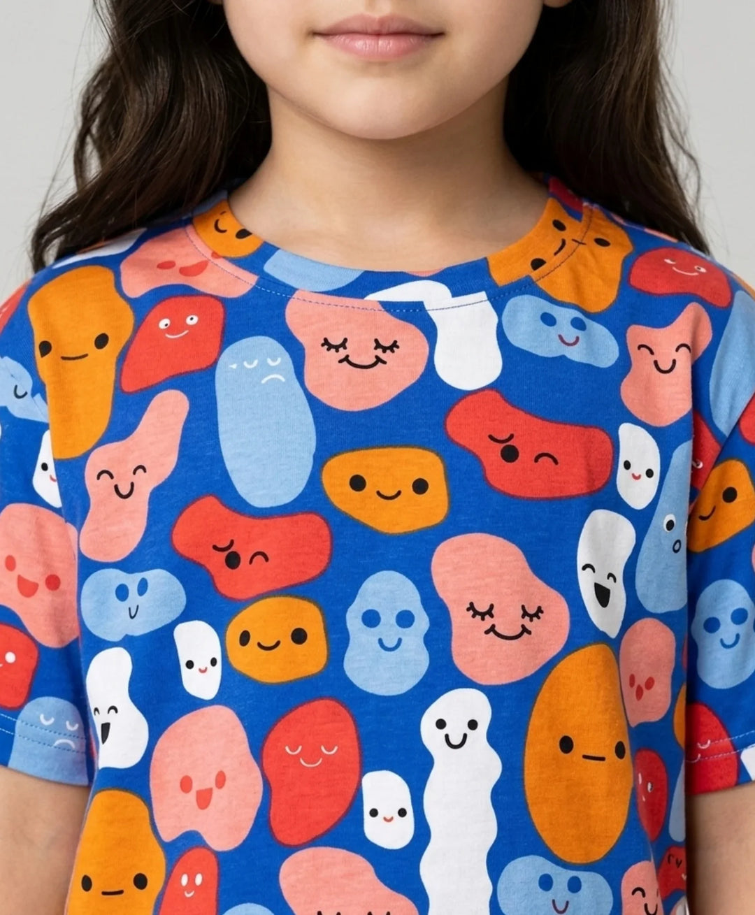 Happy Blobs Girls Sleepwear Short Set - Blue