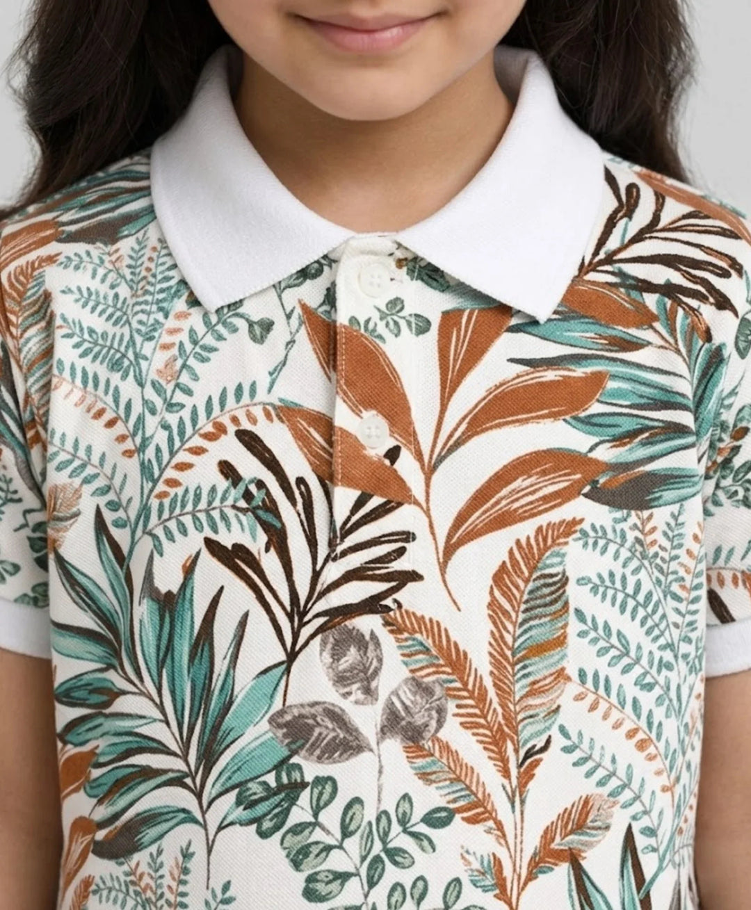 Garden Orange Girls Summer Polo Dress - Orange