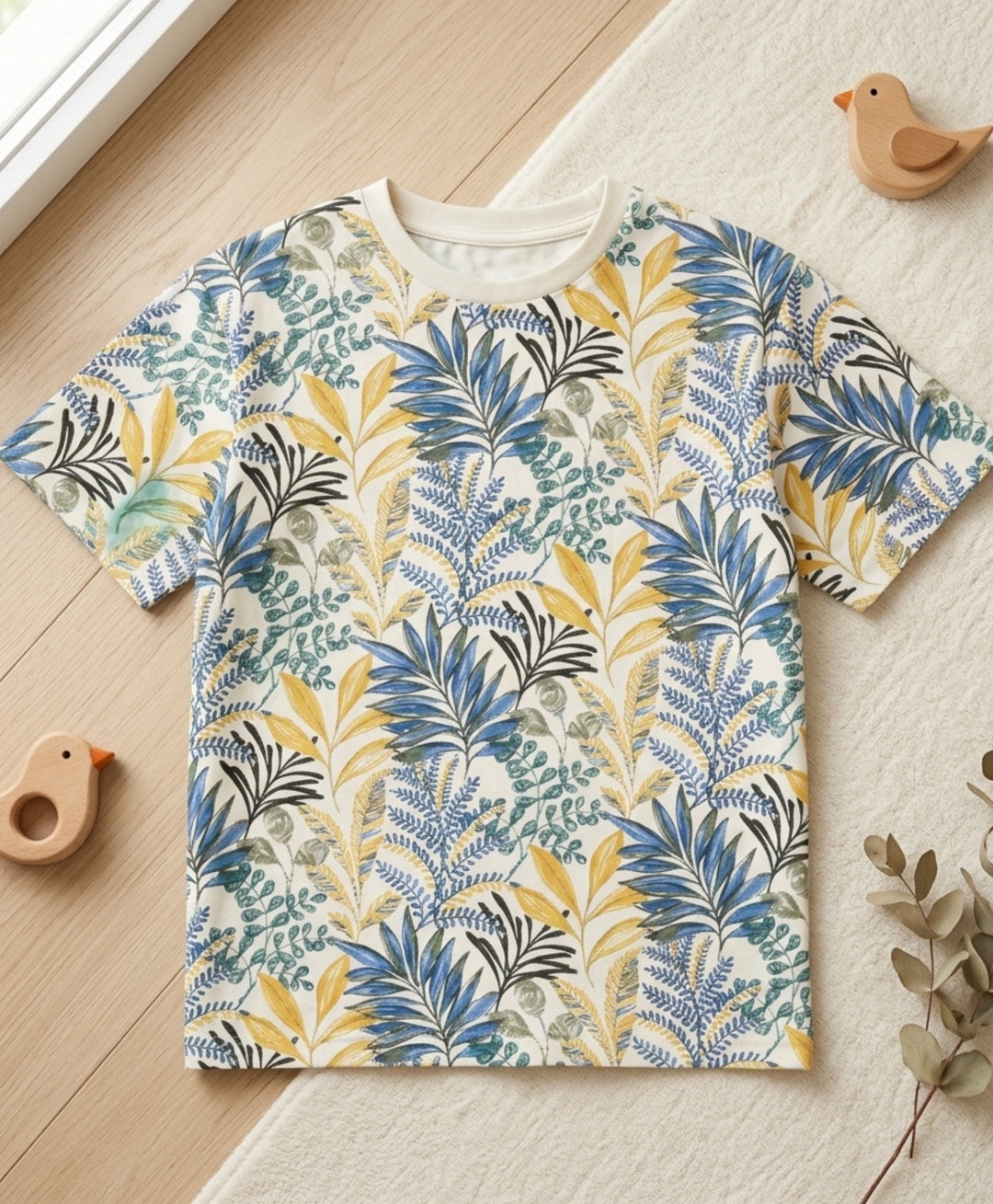 OUT IN THE WILD BLUE SUMMER BOYS T-SHIRT - BLUE