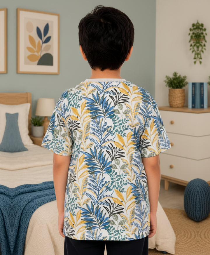 OUT IN THE WILD BLUE SUMMER BOYS T-SHIRT - BLUE