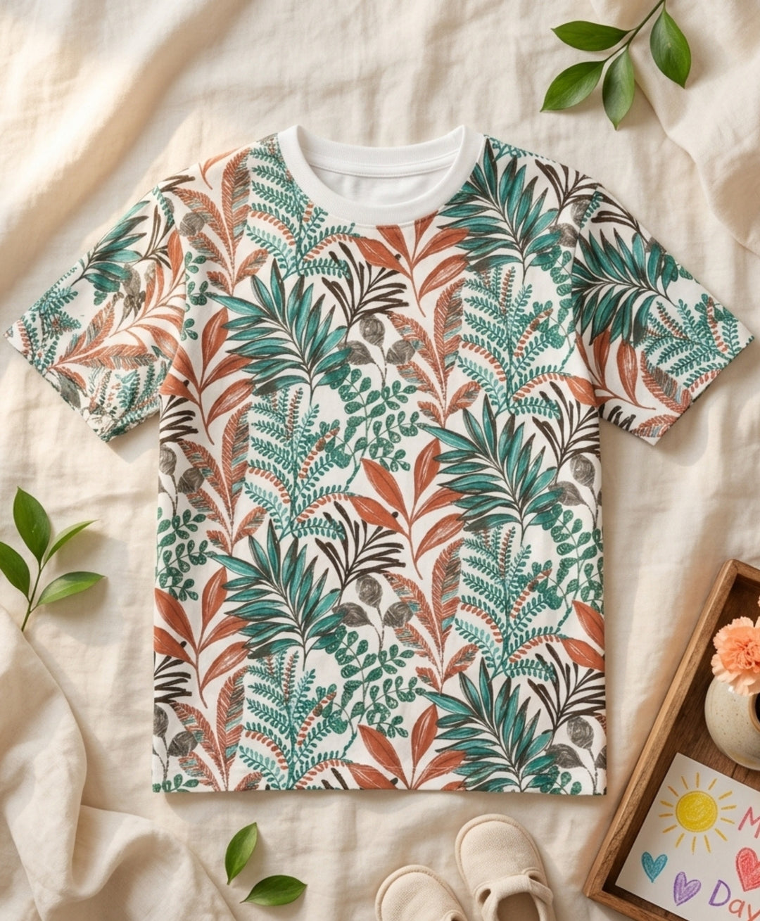 OUT IN THE WILD ORANGE SUMMER BOYS T-SHIRT - ORANGE
