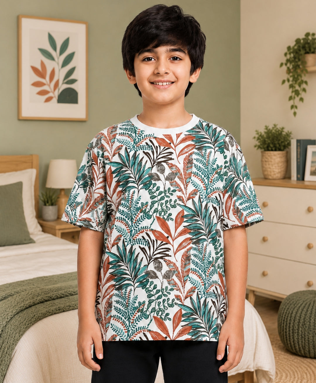 OUT IN THE WILD ORANGE SUMMER BOYS T-SHIRT - ORANGE