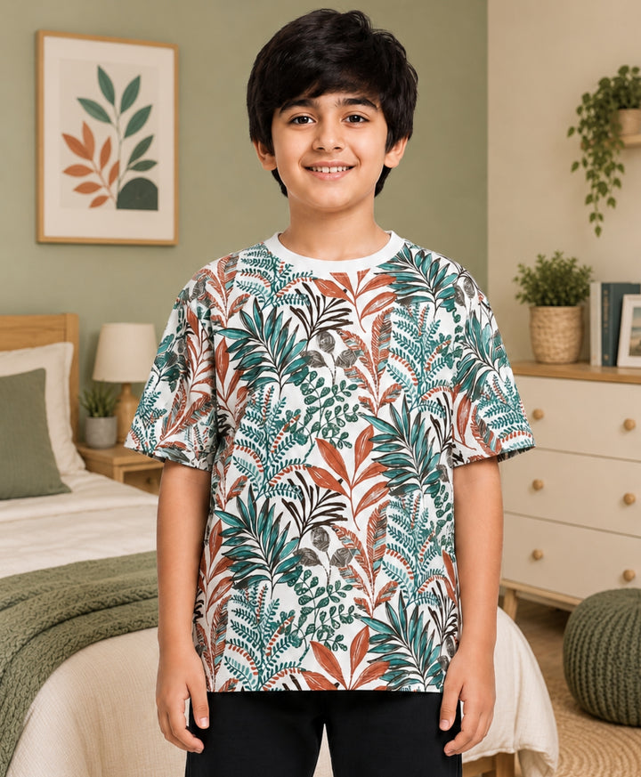 OUT IN THE WILD ORANGE SUMMER BOYS T-SHIRT - ORANGE