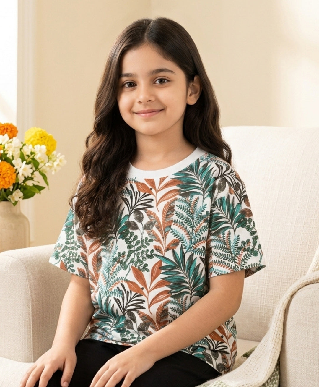 OUT IN THE WILD ORANGE SUMMER GIRLS T-SHIRT - ORANGE