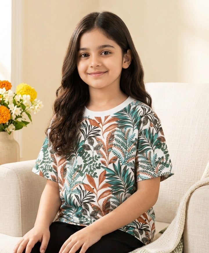 OUT IN THE WILD ORANGE SUMMER GIRLS T-SHIRT - ORANGE