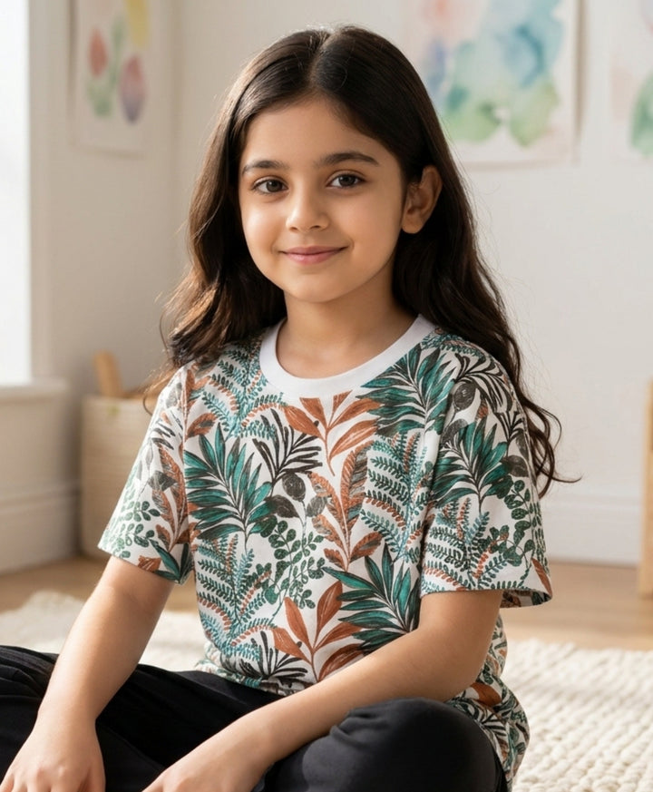OUT IN THE WILD ORANGE SUMMER GIRLS T-SHIRT - ORANGE
