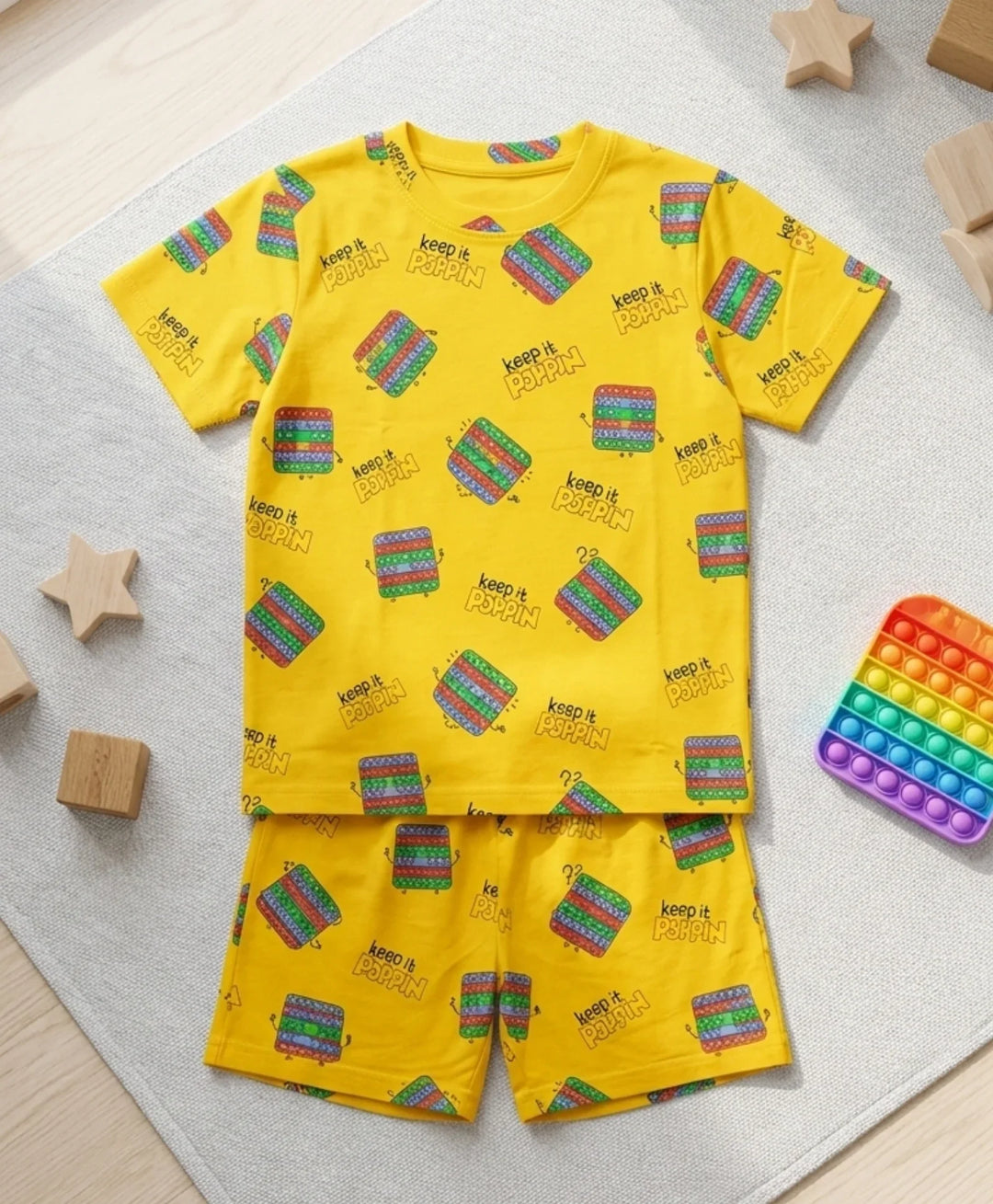 Pop It Girls Sleepwear Shorts Set - Yellow
