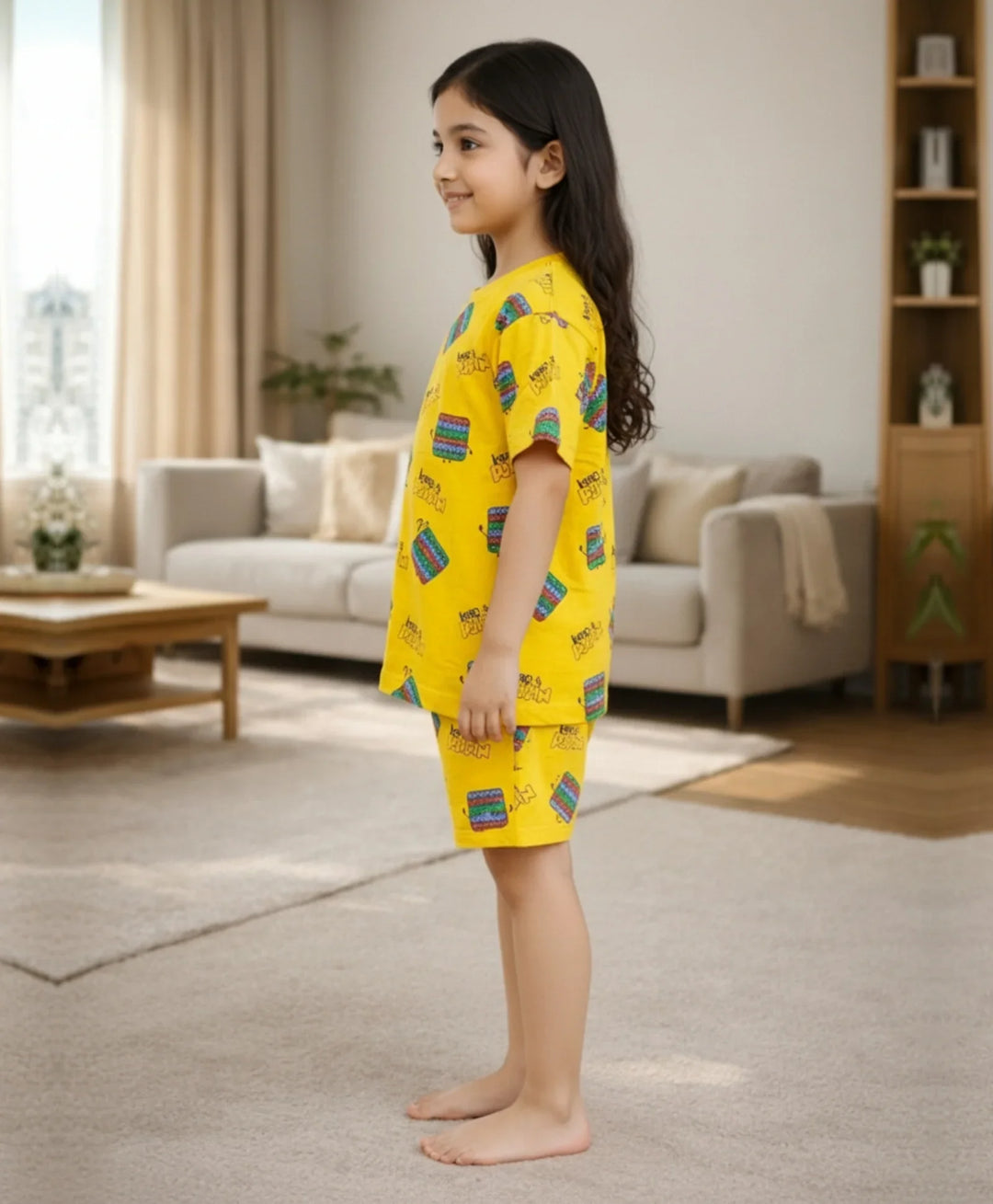 Pop It Girls Sleepwear Shorts Set - Yellow