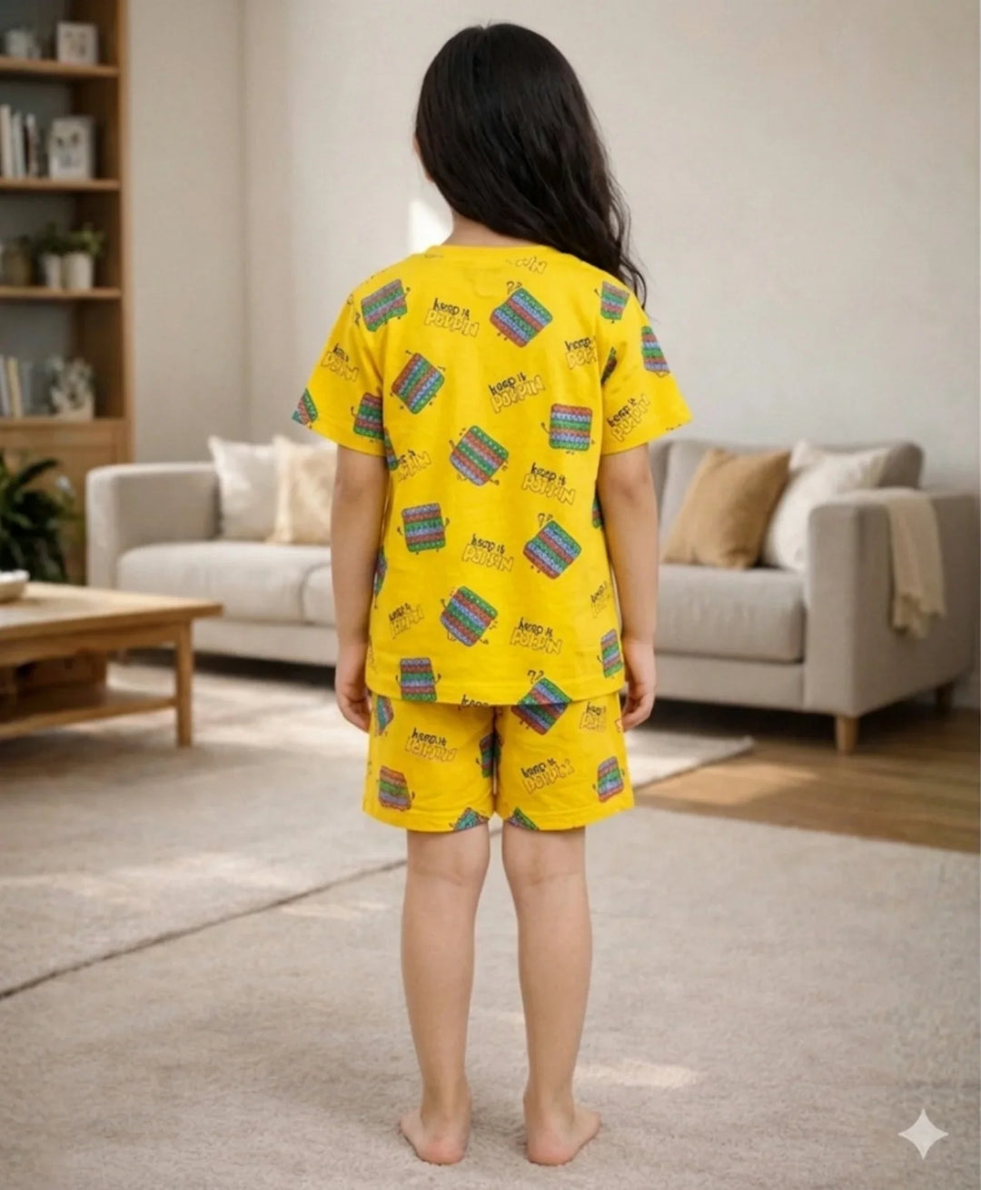 Pop It Girls Sleepwear Shorts Set - Yellow