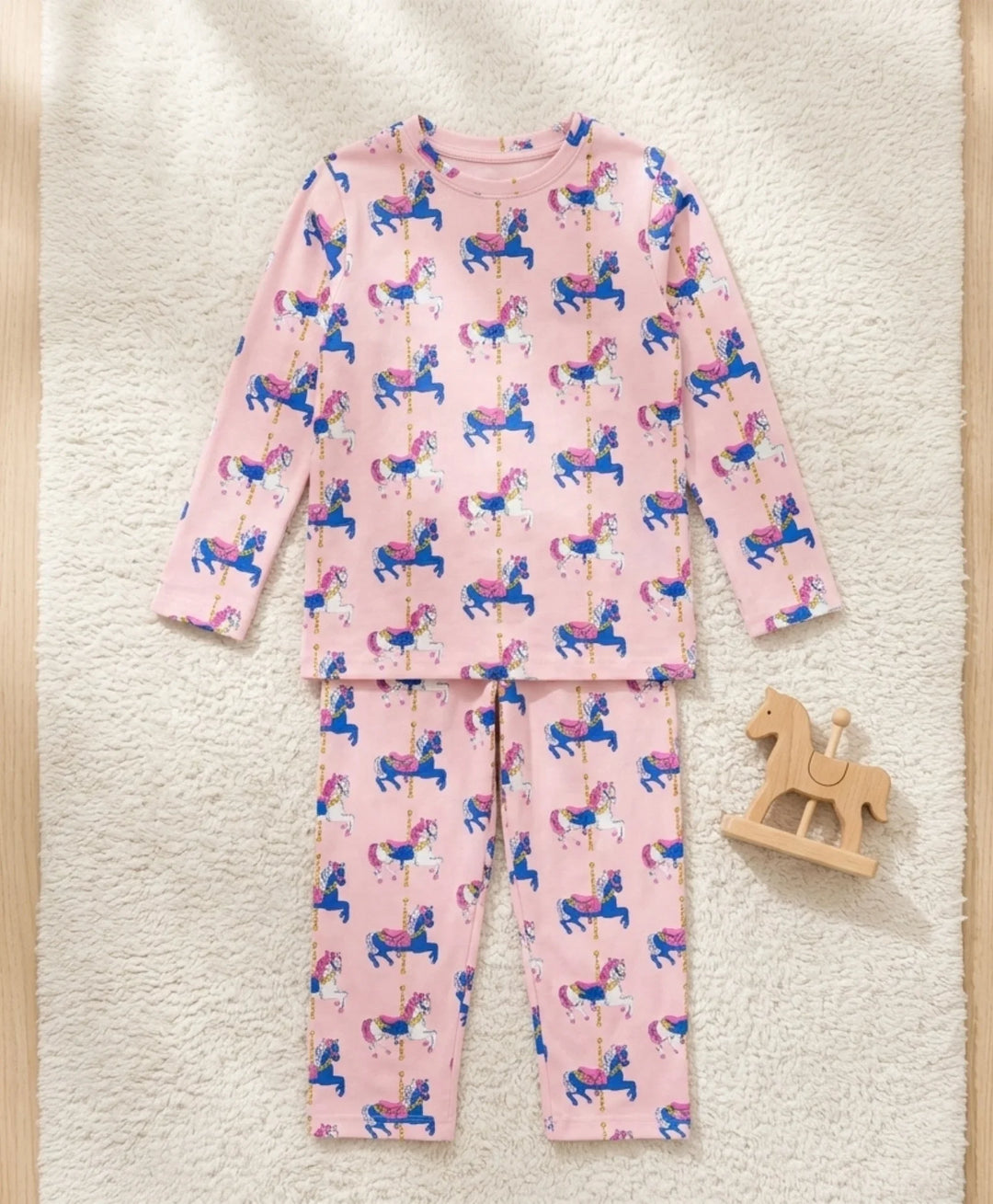 Dancing Unicorn Long Sleeve Pyjama Set - Pink