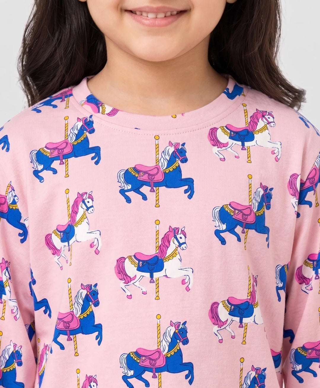 Dancing Unicorn Long Sleeve Pyjama Set - Pink
