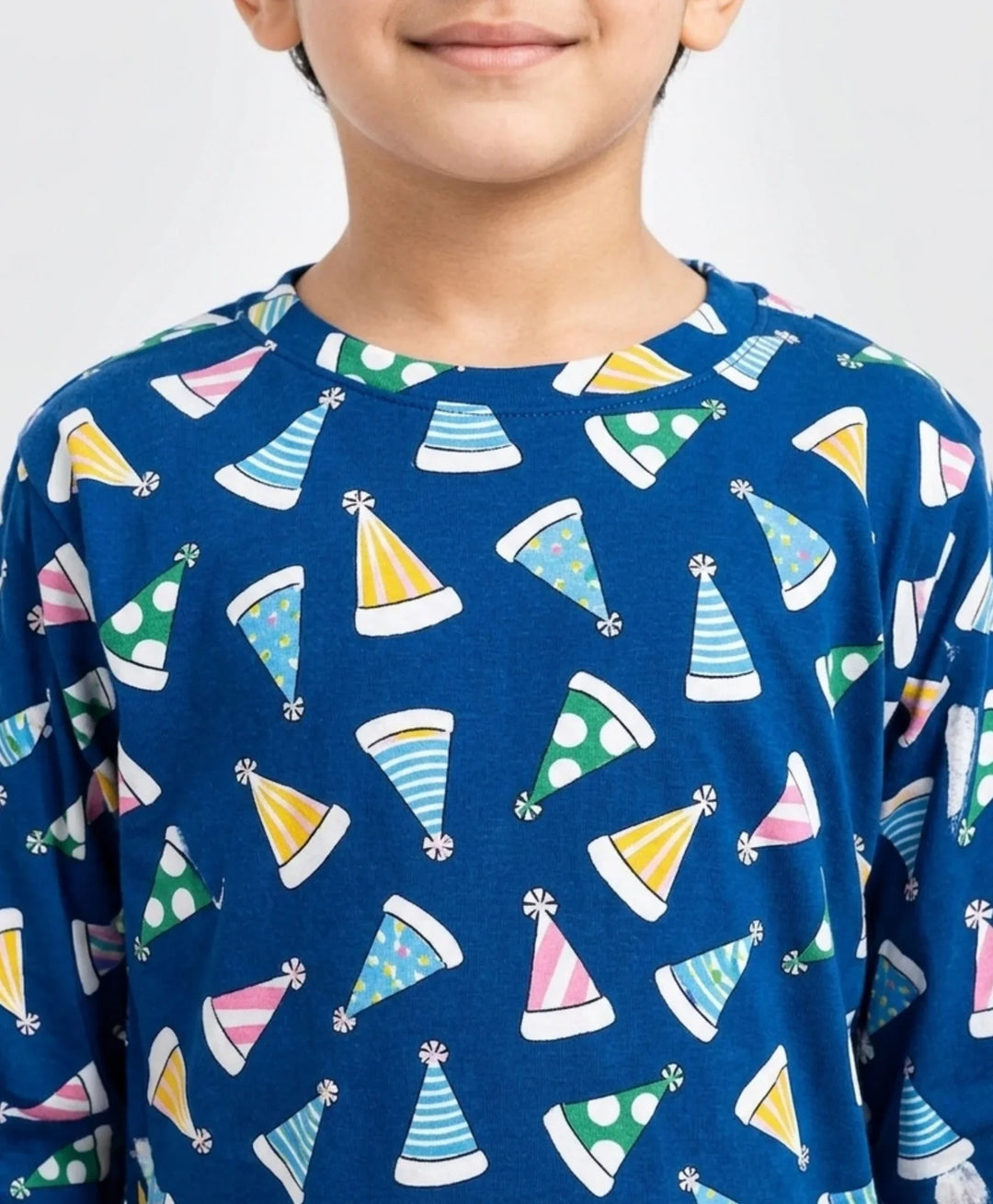 Party Caps Blue Long Sleeve Pyjama Set - Blue