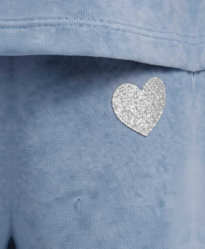 COOL BLUE SUMMER HEART OVERSIZED T-SHIRT JOGGER SET - BLUE