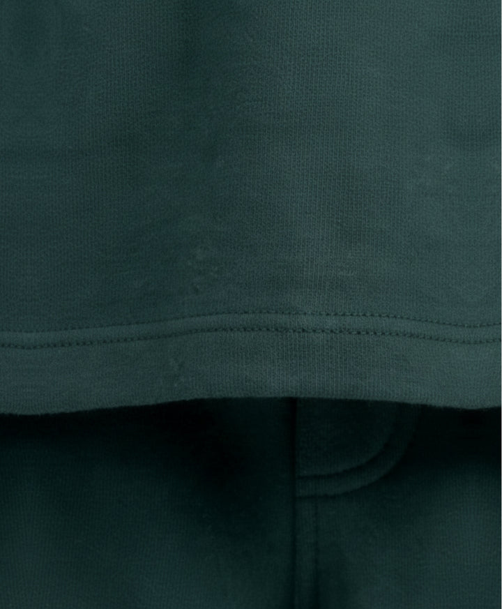 ESSENTIAL GREEN TEXTURED OVERSIZED T-SHIRT SHORTS SET - GREEN