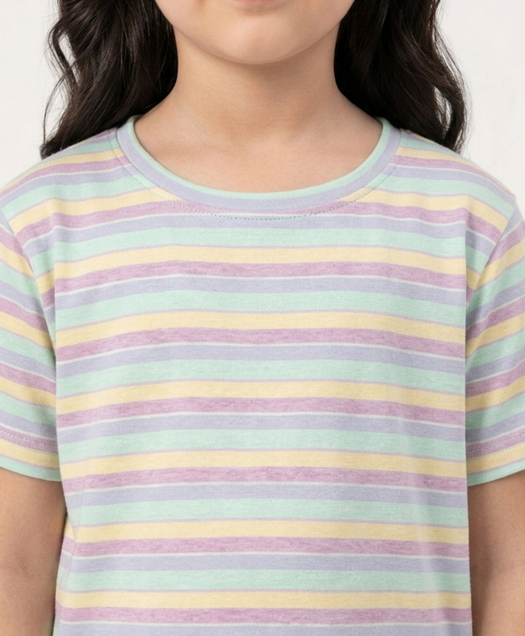 Purple Sky Aqua Yellow Short Sleeve Pyjama Set -Sky