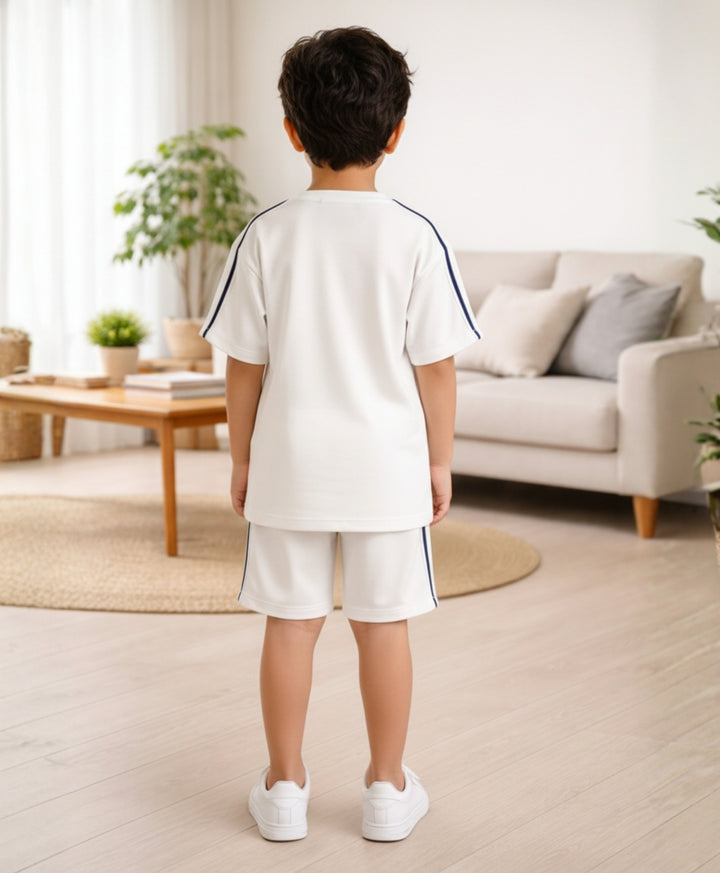 MINIMAL MOVE OVERSIZED TSHIRT SHORT SET - OF WHITE
