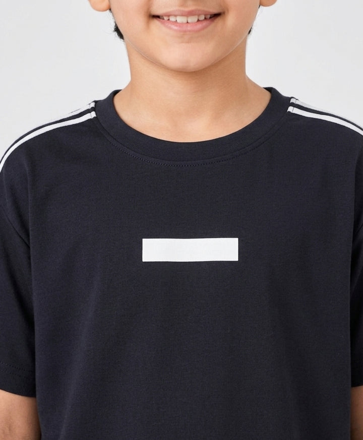 ESSENTIAL MOVE OVERSIZED BLACK TSHIRT SHORTS SET - BLACK