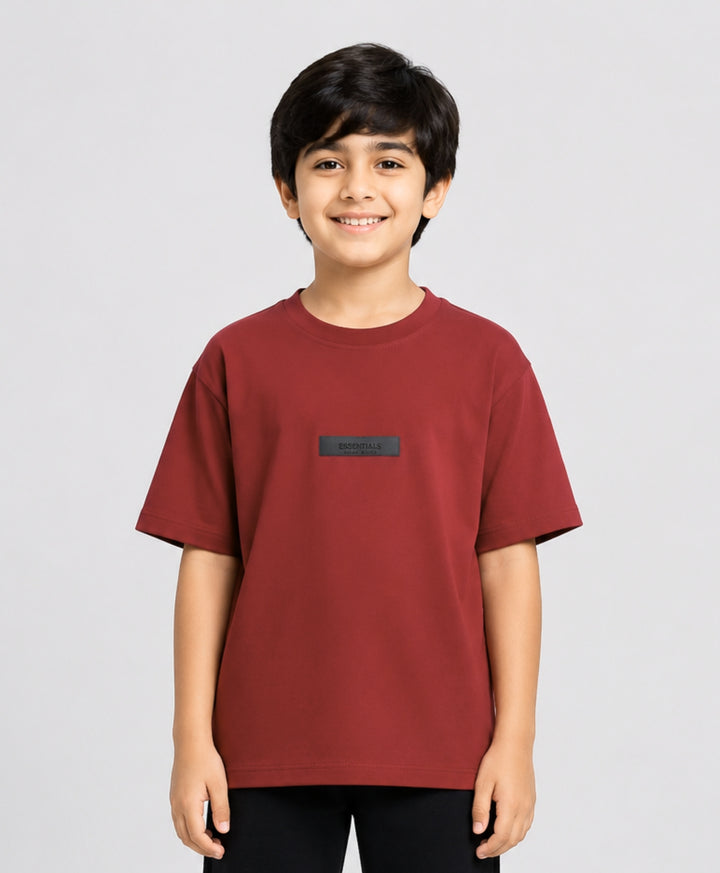 MEHROON SHORT SLEEVE SUMMER BOYS T-SHIRT - MEHROON