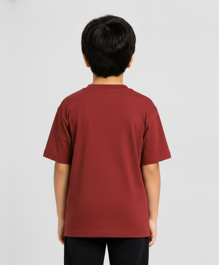 MEHROON SHORT SLEEVE SUMMER BOYS T-SHIRT - MEHROON