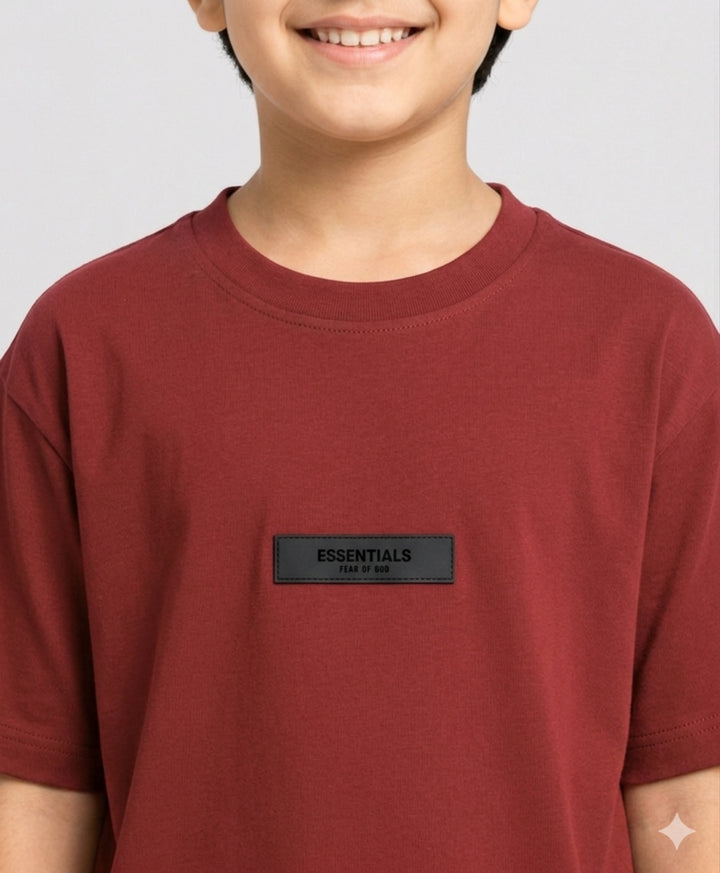 MEHROON SHORT SLEEVE SUMMER BOYS T-SHIRT - MEHROON