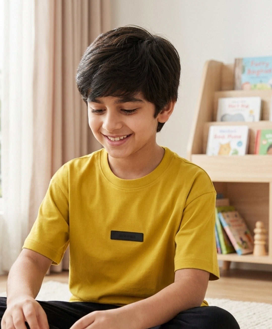 YELLOW SHORT SLEEVE SUMMER BOYS T-SHIRT - YELLOW
