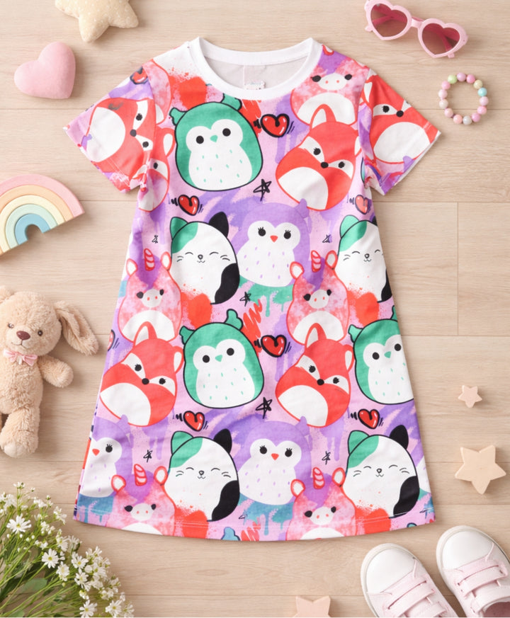 Squishy Girls Casual Dress - White