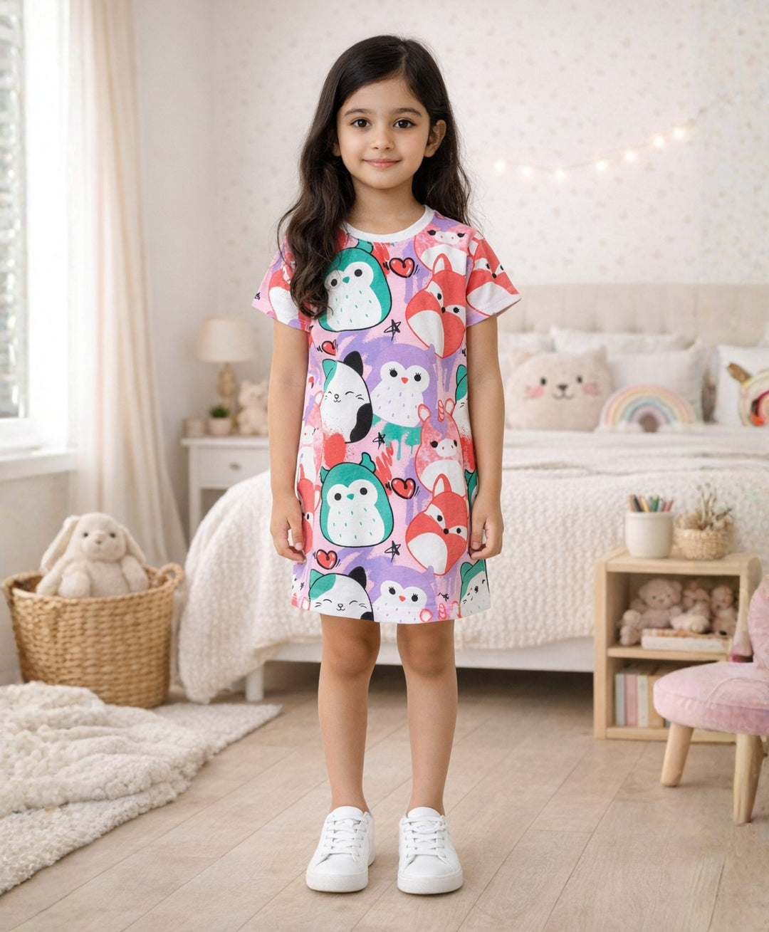 Squishy Girls Casual Dress - White
