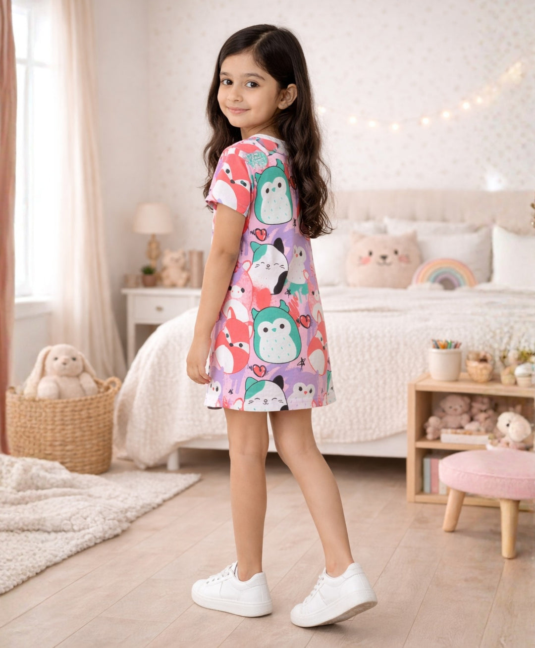 Squishy Girls Casual Dress - White