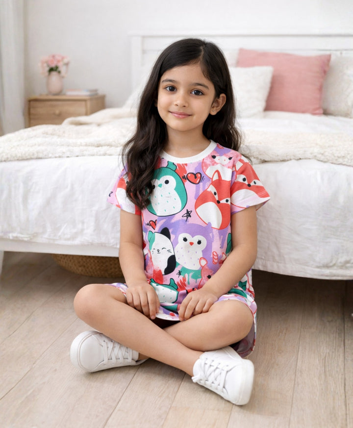Squishy Girls Casual Dress - White