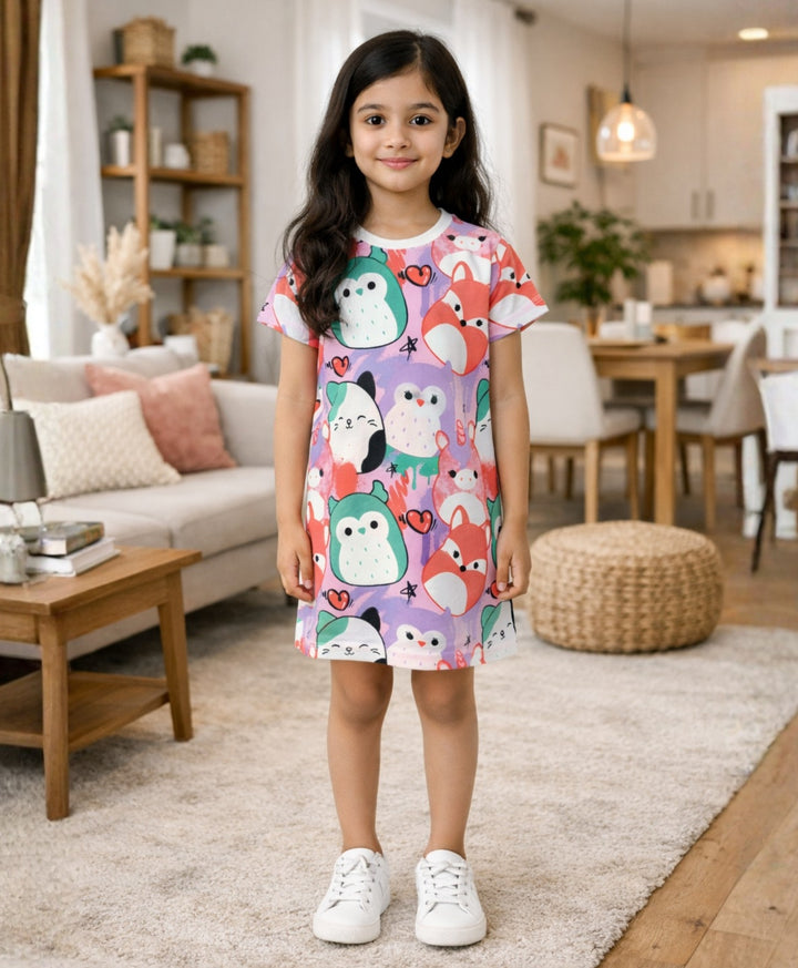 Squishy Girls Casual Dress - White