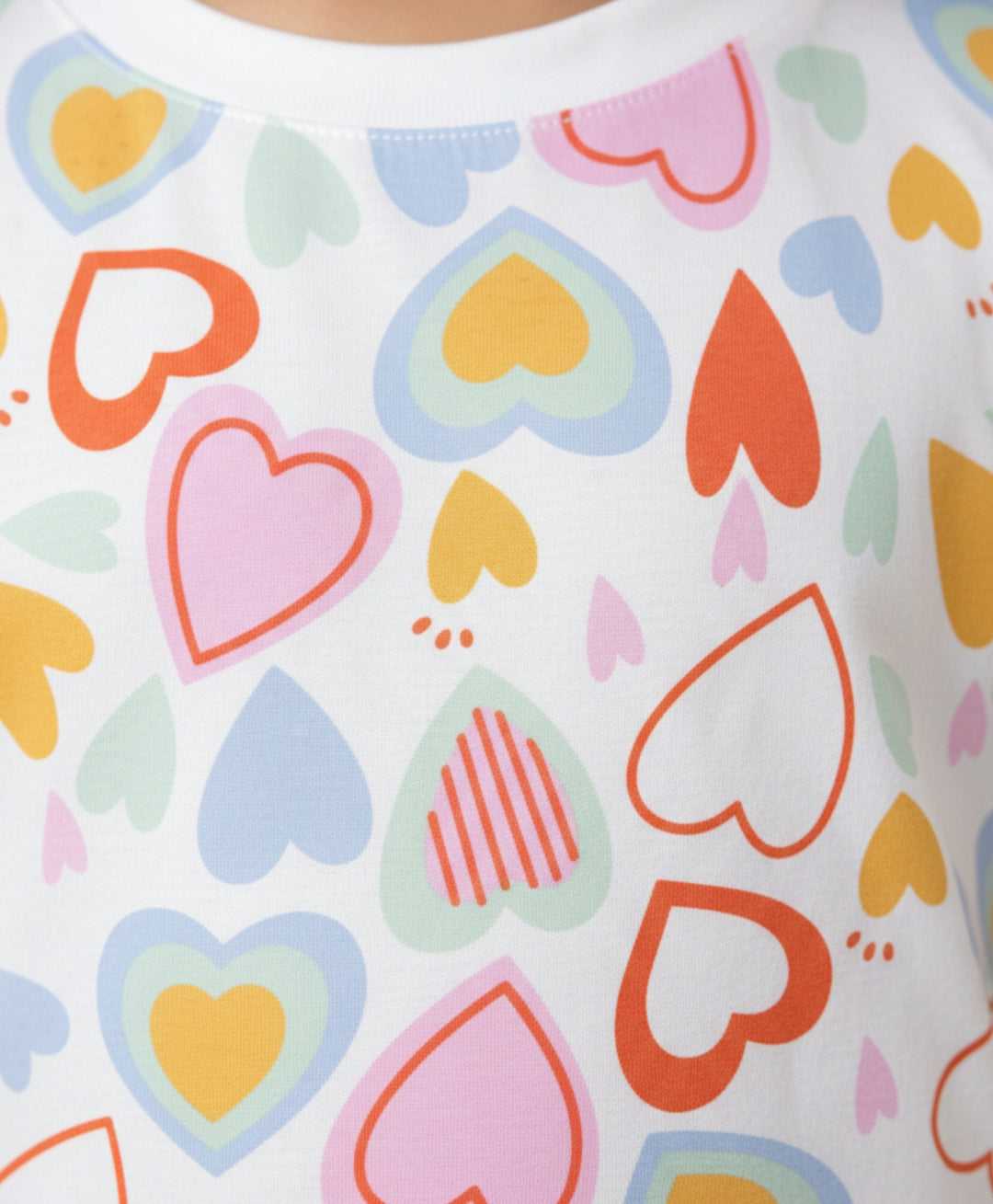 Summer Hearts Girls Casual Dress - White