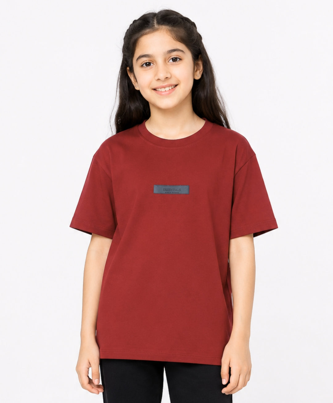 MEHROON SHORT SLEEVE SUMMER GIRLS T-SHIRT - MEHROON