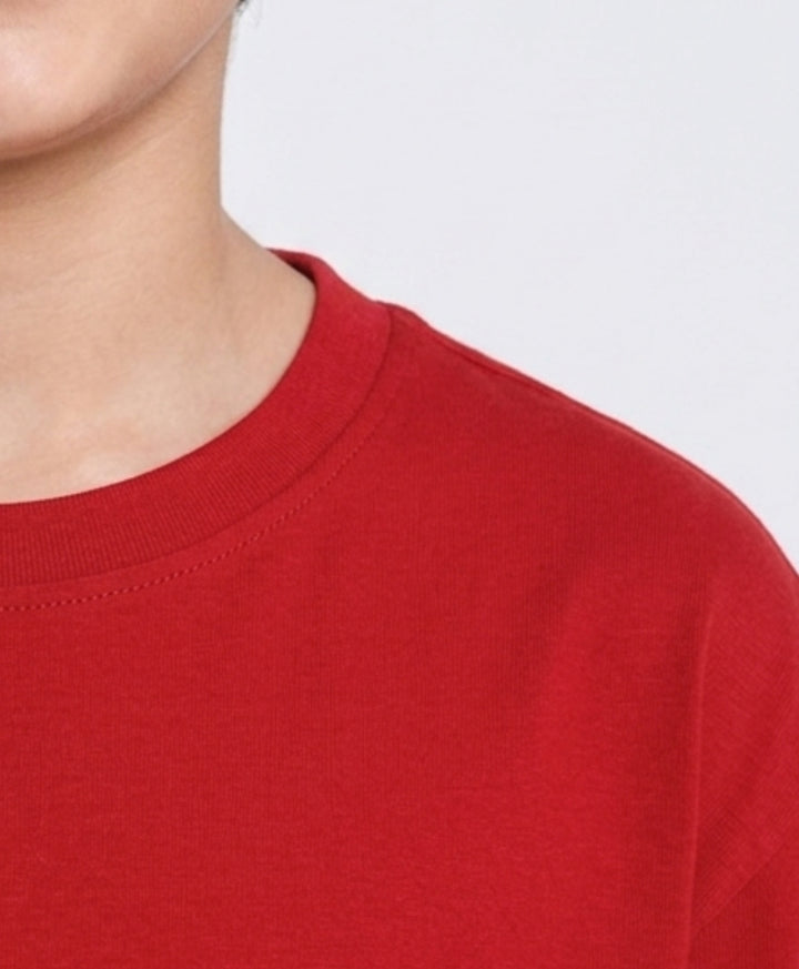 RED SHORT SLEEVE SUMMER GIRLS T-SHIRT - RED
