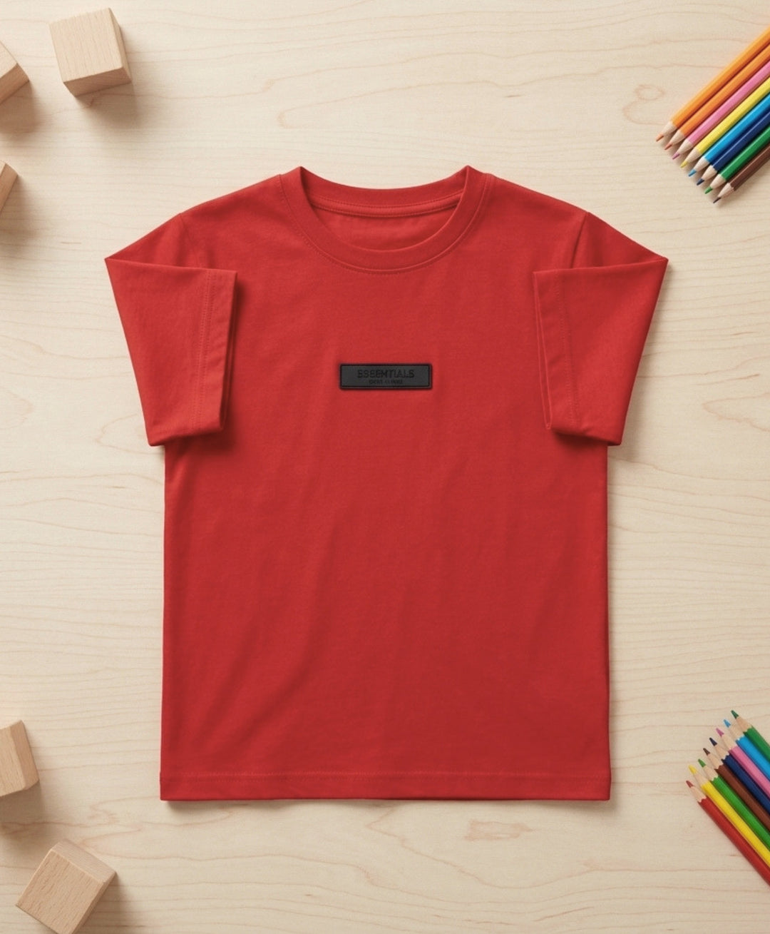 RED SHORT SLEEVE SUMMER GIRLS T-SHIRT - RED