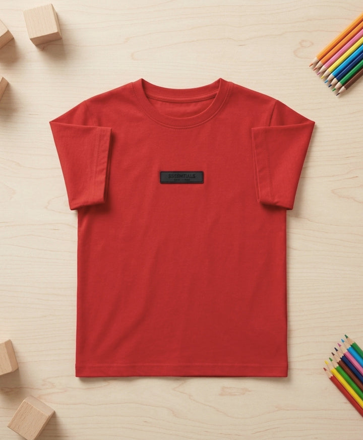 RED SHORT SLEEVE SUMMER GIRLS T-SHIRT - RED