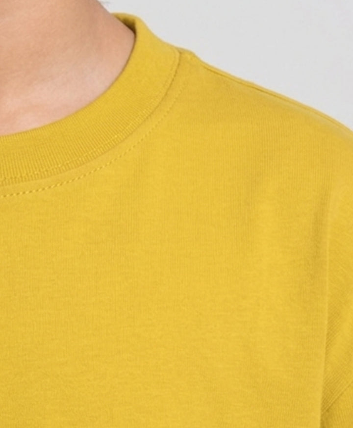 YELLOW SHORT SLEEVE SUMMER GIRLS T-SHIRT - YELLOW