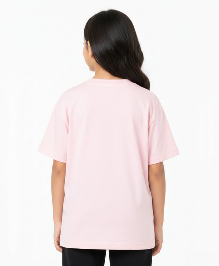 PINK SHORT SLEEVE SUMMER GIRLS T-SHIRT - PINK