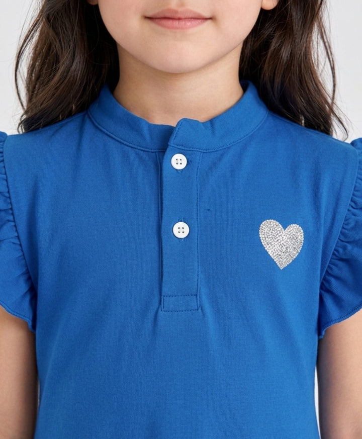 Royal Blue Silver Heart Summer Dress - Royal Blue