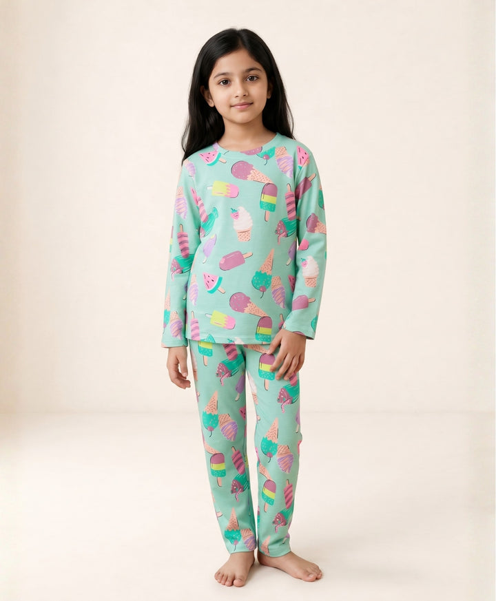 Aqua icecream long sleeve pyjama set - Aqua