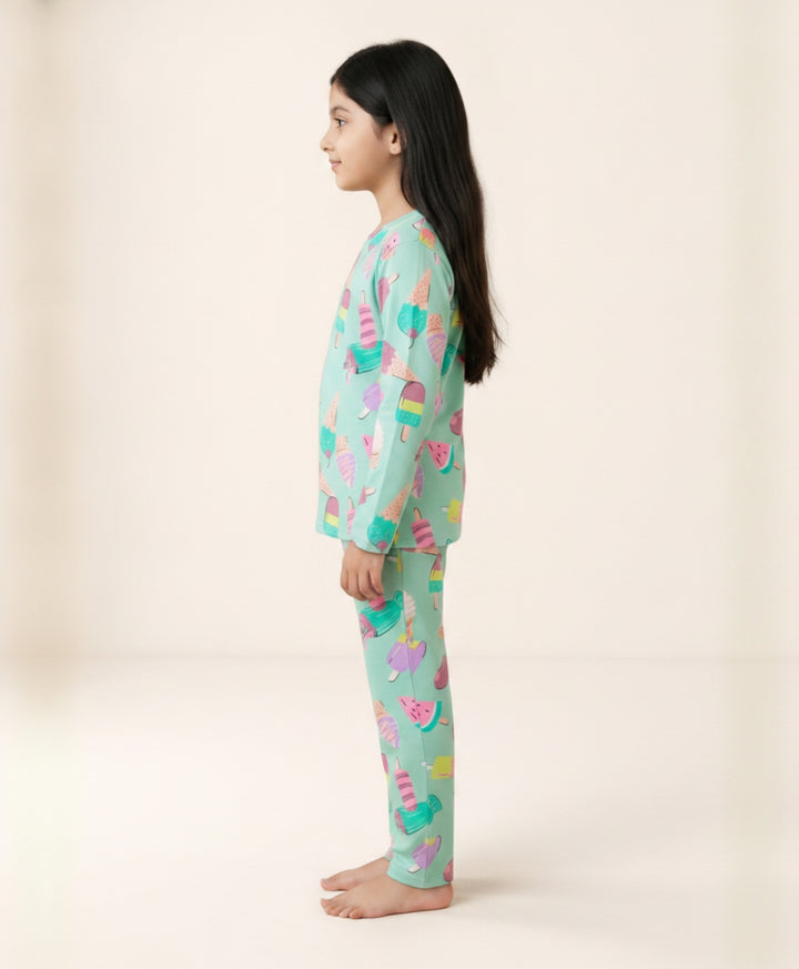 Aqua icecream long sleeve pyjama set - Aqua