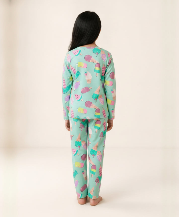 Aqua icecream long sleeve pyjama set - Aqua