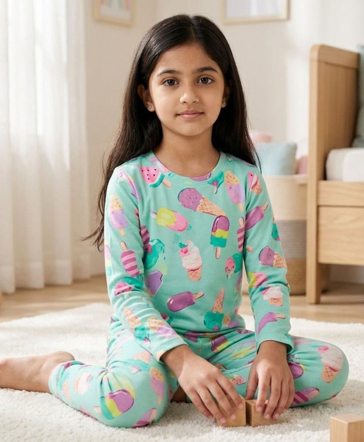 Aqua icecream long sleeve pyjama set - Aqua