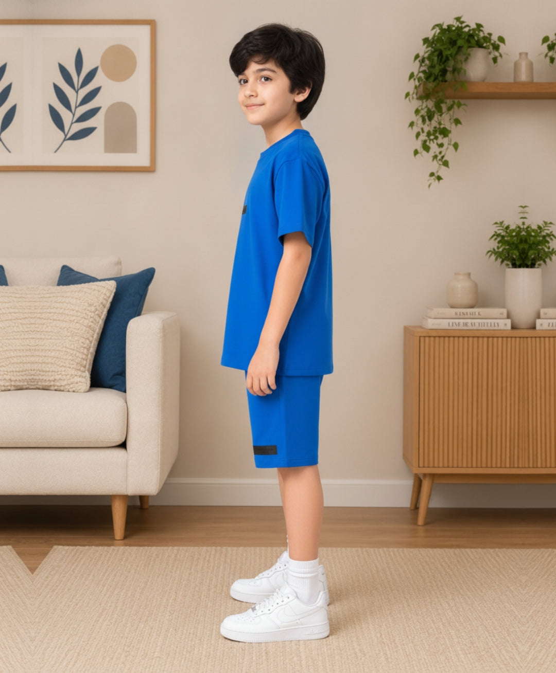 MINIMAL OVERSIZED T-SHIRT SHORTS SET - ROYAL BLUE
