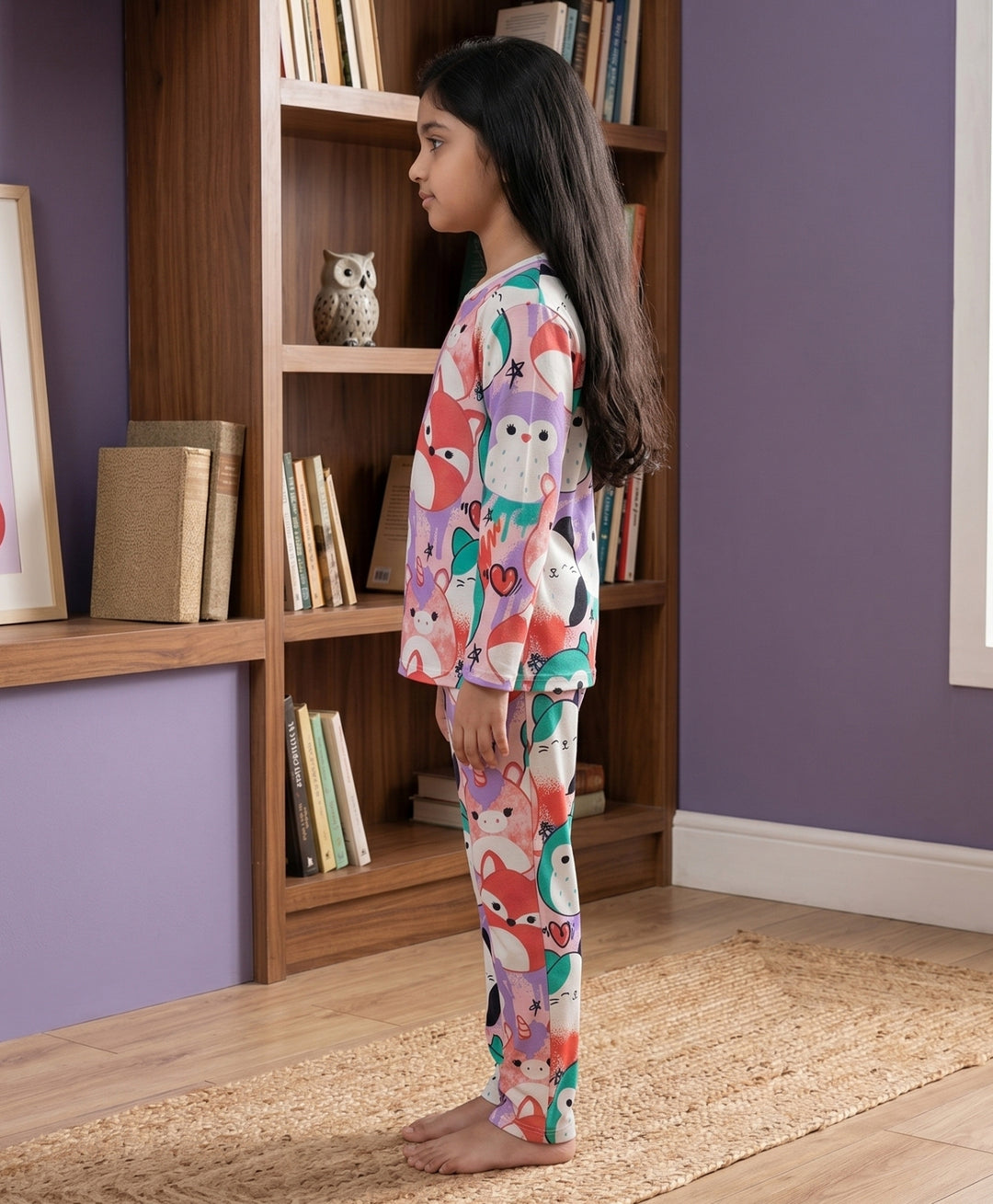 Squishy Girls long Sleeve Pyjama Set - White