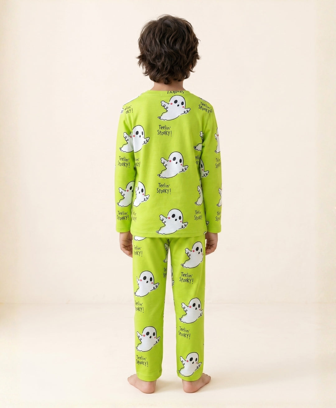 Spooky long Sleeve Pyjama Set - Lime Green