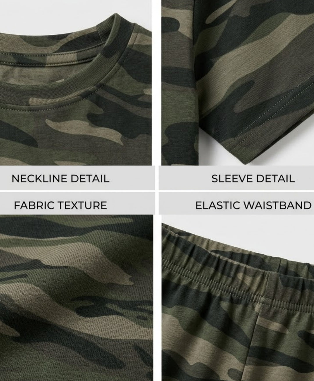 Camo olive Short Sleeve Pyjama Set - olive