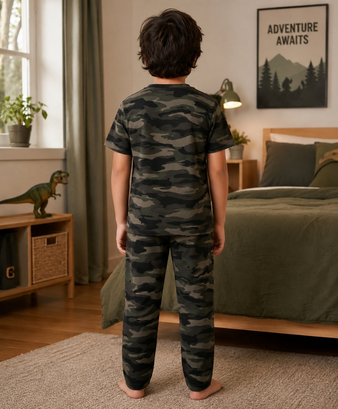 Camo olive Short Sleeve Pyjama Set - olive