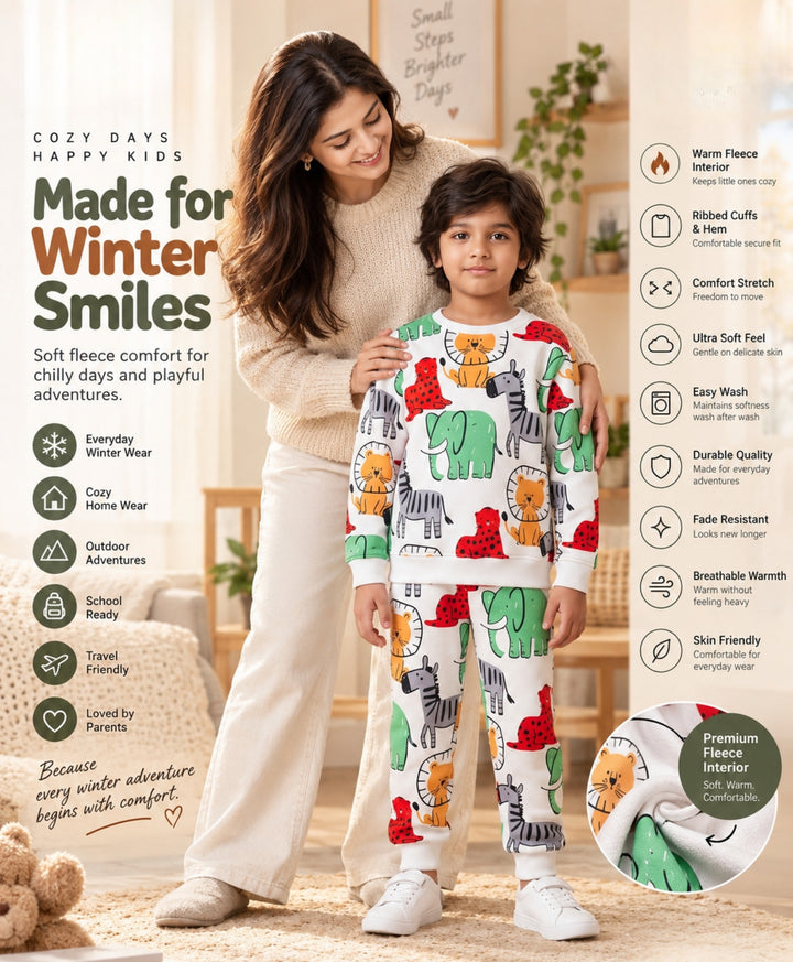 JUNGLE FLEECE SWEATSHIRT JOGGER SET - WHITE